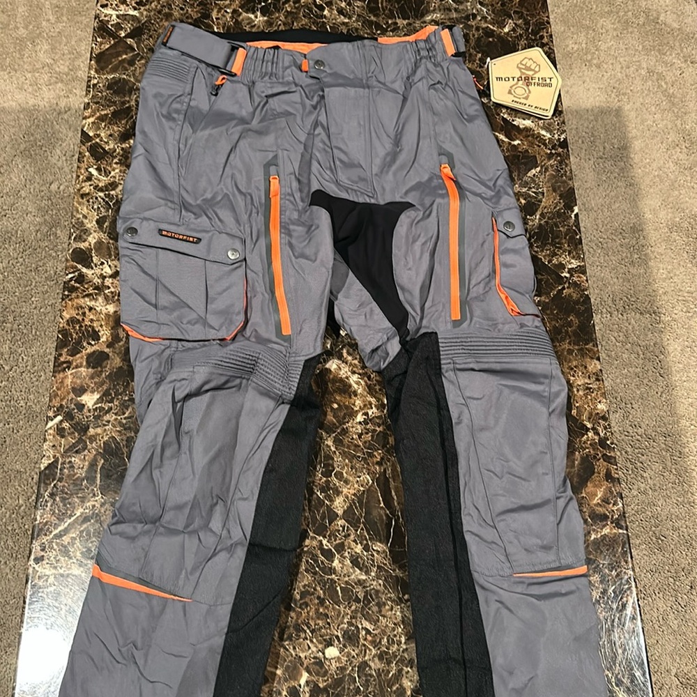 Men's Gray and Orange Work Pants